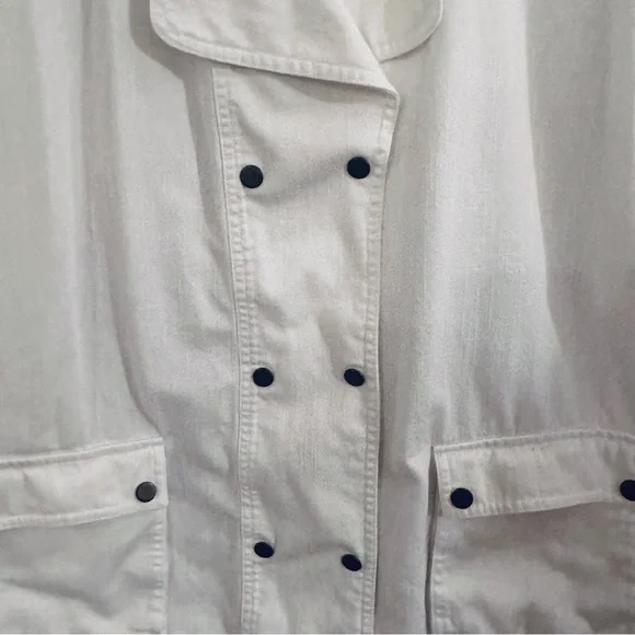 Sejour Long Sleeve Lightweight Denim Jacket Adjustable Waist, White, Size 2X - Picture 4 of 8